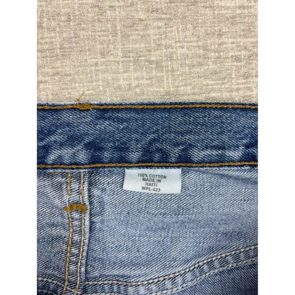 Levis 501 Mens 38x34 Jeans Grungy Light Blue Washed Denim Distressed High Fade